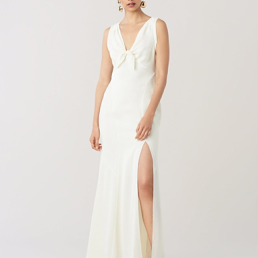 DVF Diane von Furstenberg Kimmy ivory formal maxi crepe gown long wedding new 6